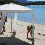 Parasol Carré 150 × 150 cm avec Parois Amovibles