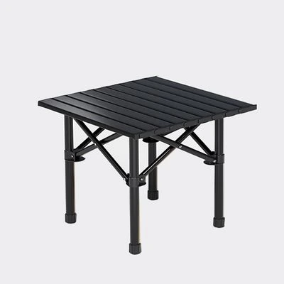 Table pliante portable noire pour camping, 2 personnes